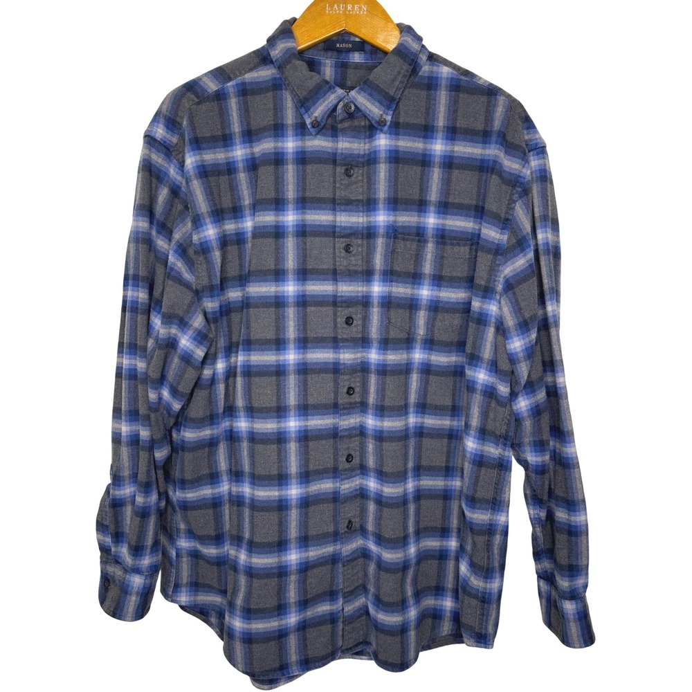 Pendleton‎ Mason Blue/Gray Plaid Flannel Mens XL